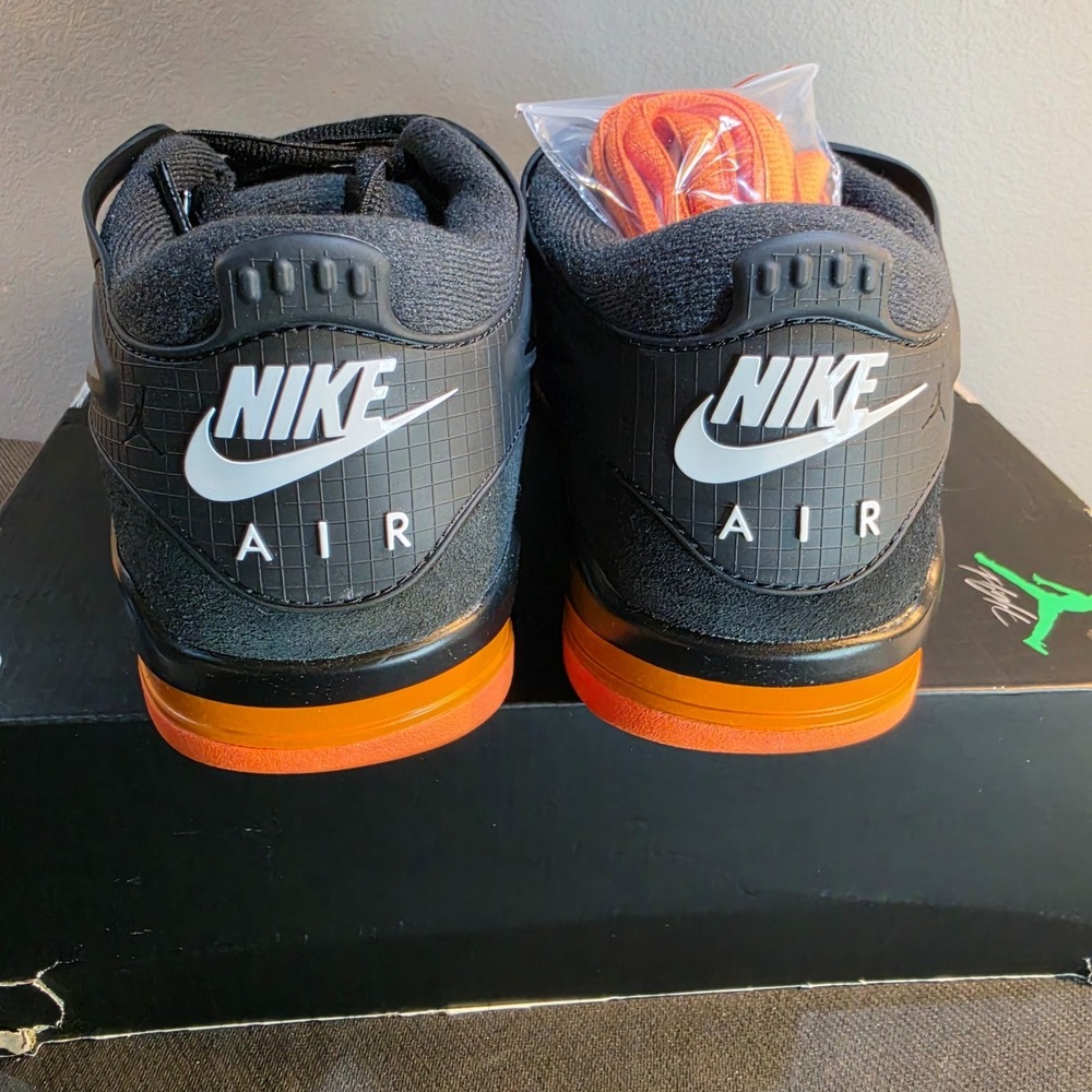 New Air Jordan 4 RM Black Starfish Mens 11 HF8126-001 Anthracite Orange Laces - Picture 4 of 12